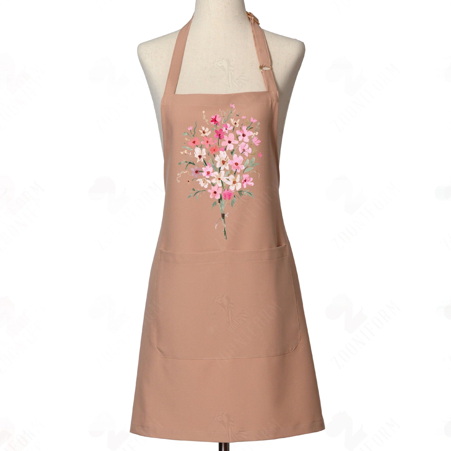 Spring Flower Watercolors Adjustable Bib Apron