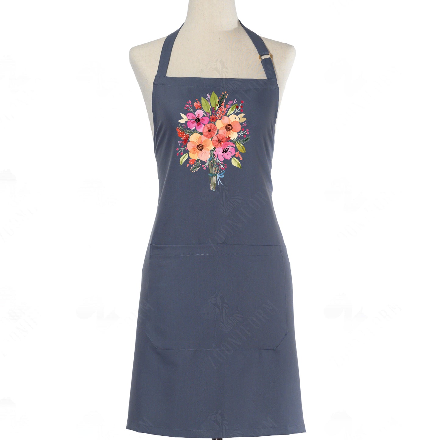 Spring Flower Watercolors Adjustable Bib Apron