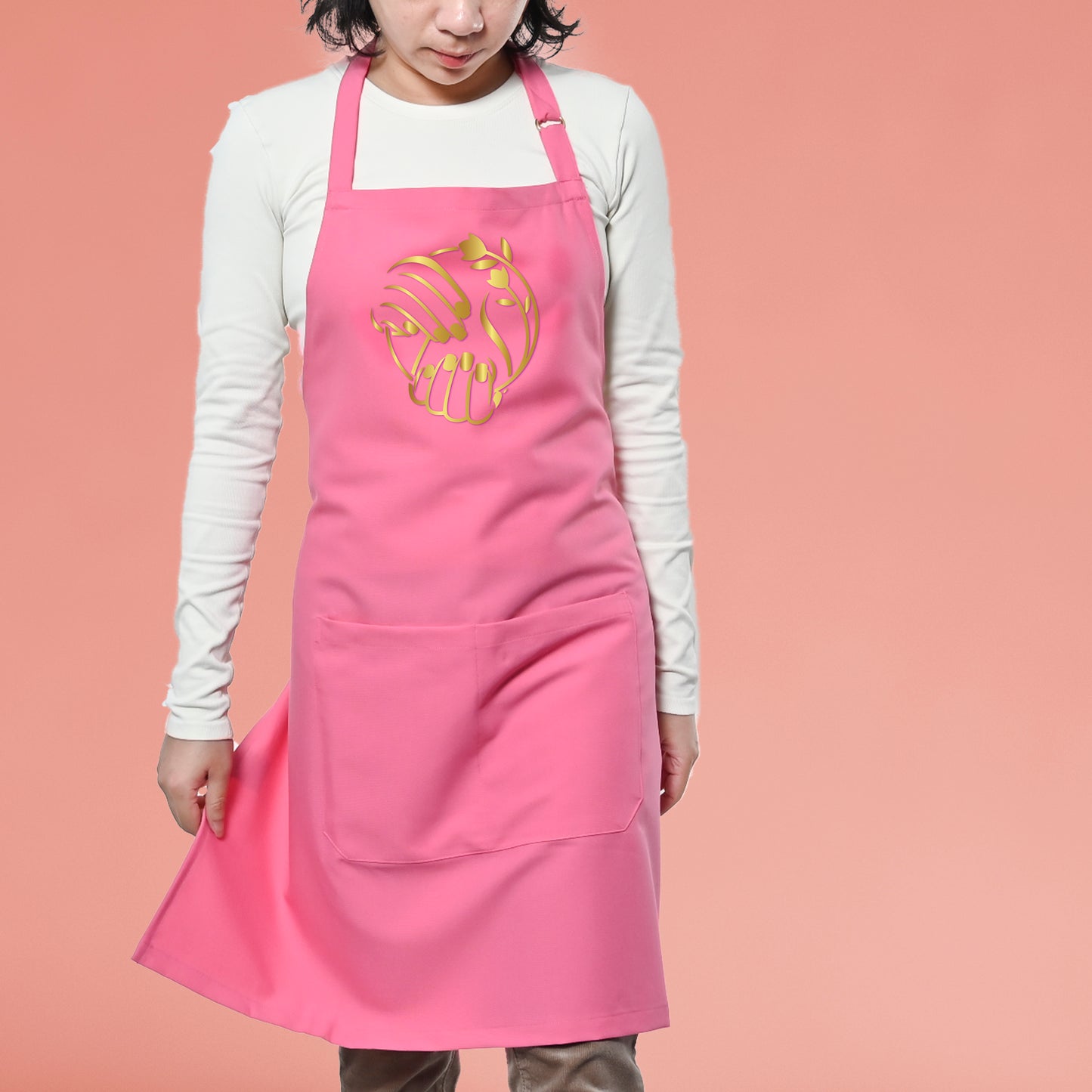 Premium Bib Apron with Gold Metallic Print