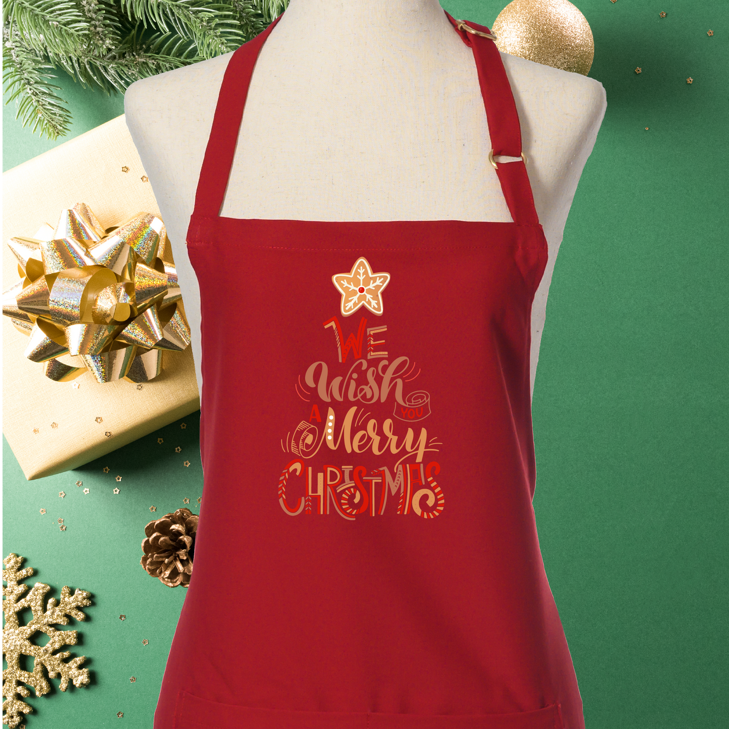 Red Green Merry Christmas Apron
