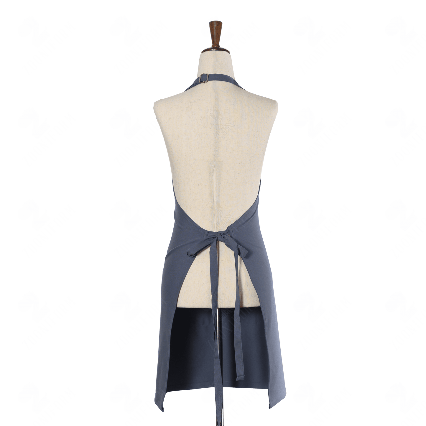 Gray Bib Apron Two Pockets