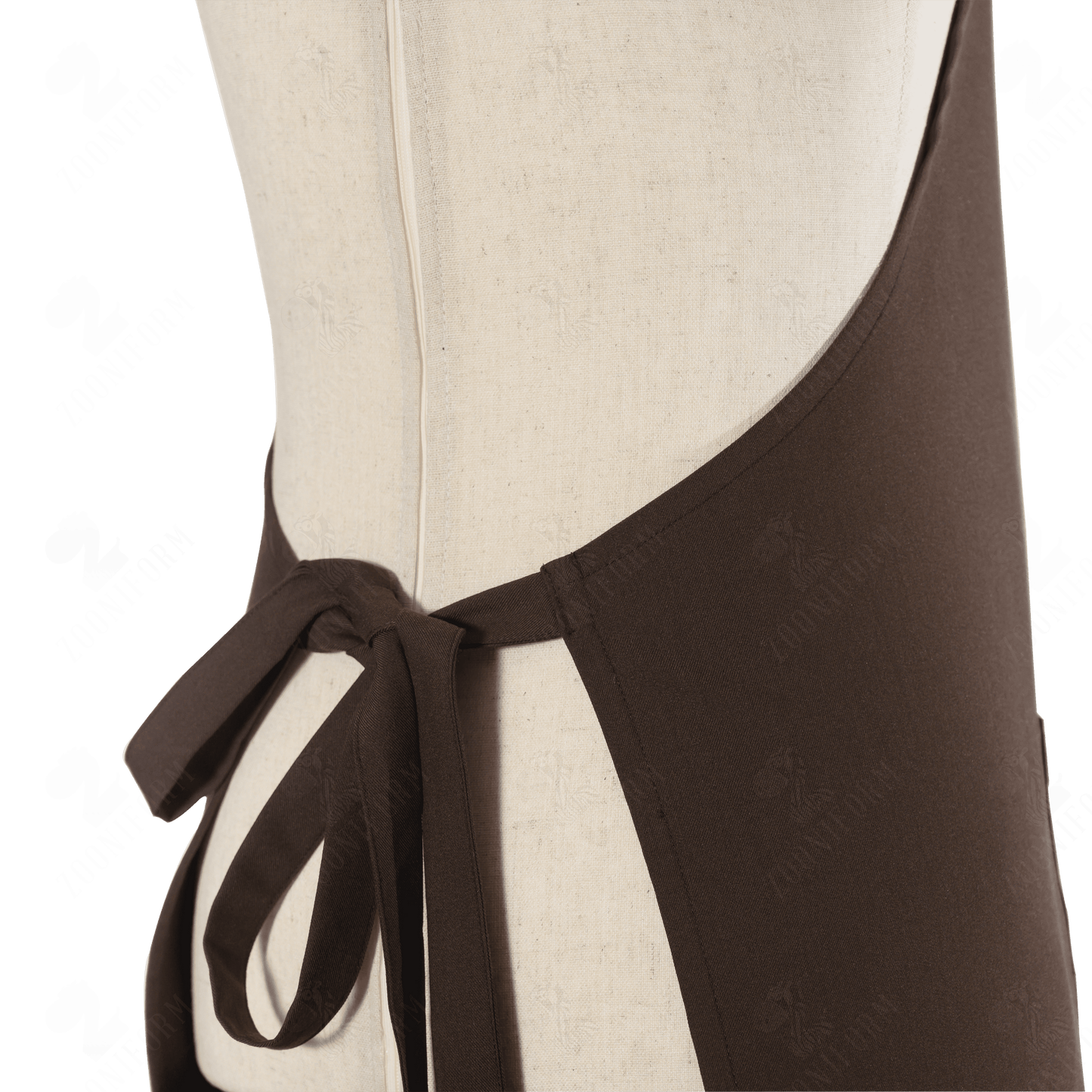 Brown Bib Apron Two Pockets