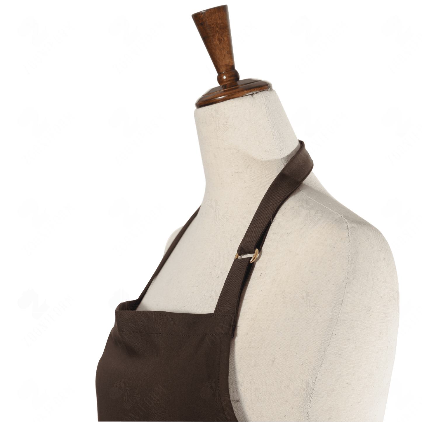 Brown Bib Apron Two Pockets