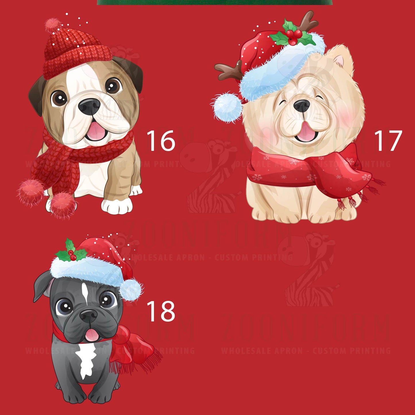 Christmas Apron - Customize your doggie name on apron