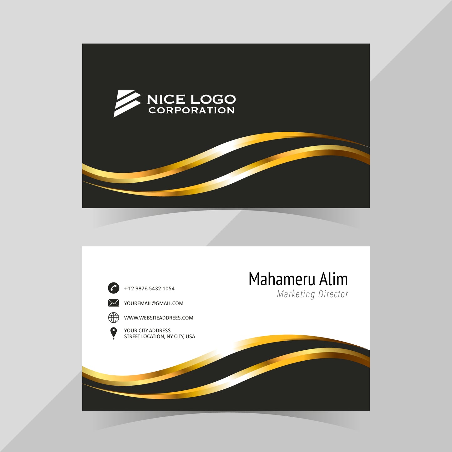 Business Card - No Round Corners