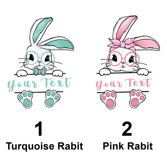 Easter Bunny Hunts Eggs Adjustable Bib Apron with Custom Name