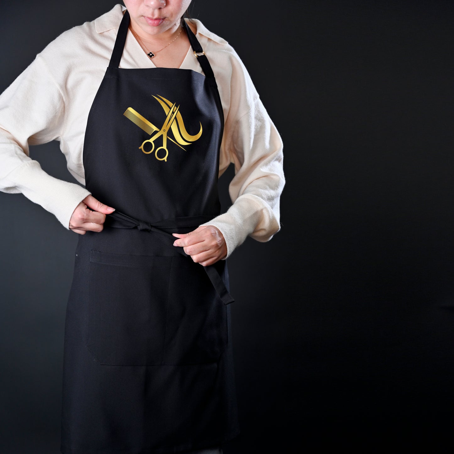 Premium Bib Apron with Gold Metallic Print
