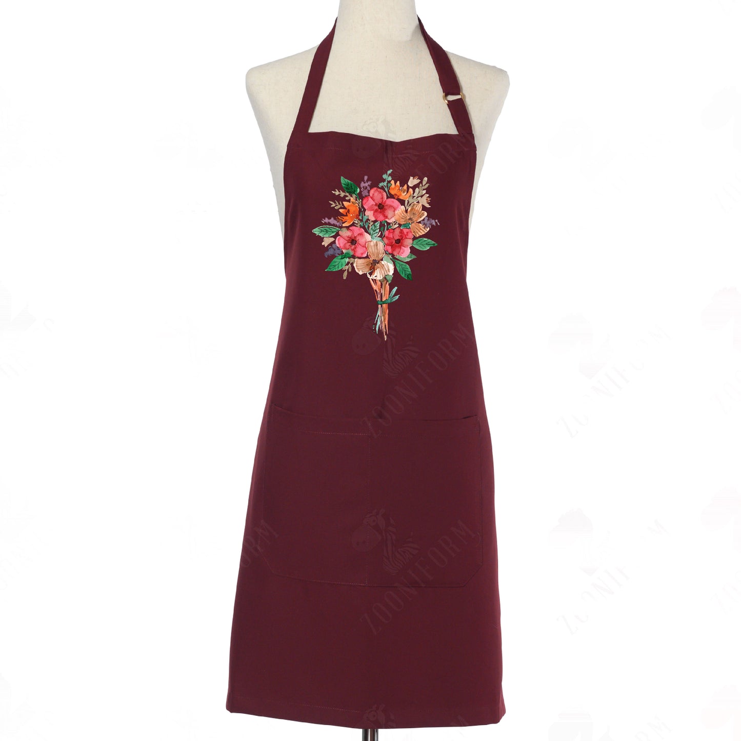 Spring Flower Watercolors Adjustable Bib Apron