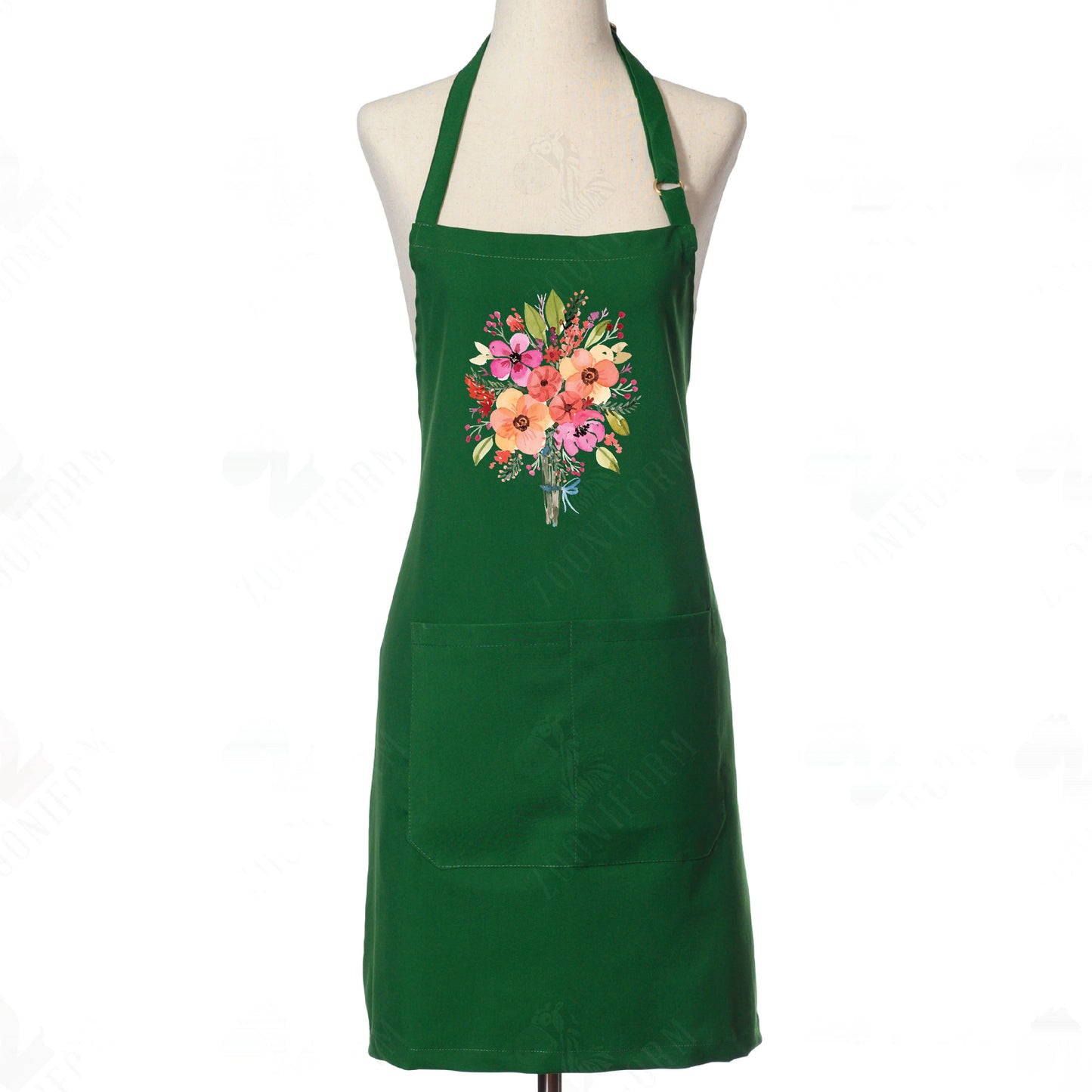 Spring Flower Watercolors Adjustable Bib Apron