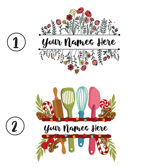 Personalize Name for Kitchen Apron with Two Pockets, Adjustable Strap