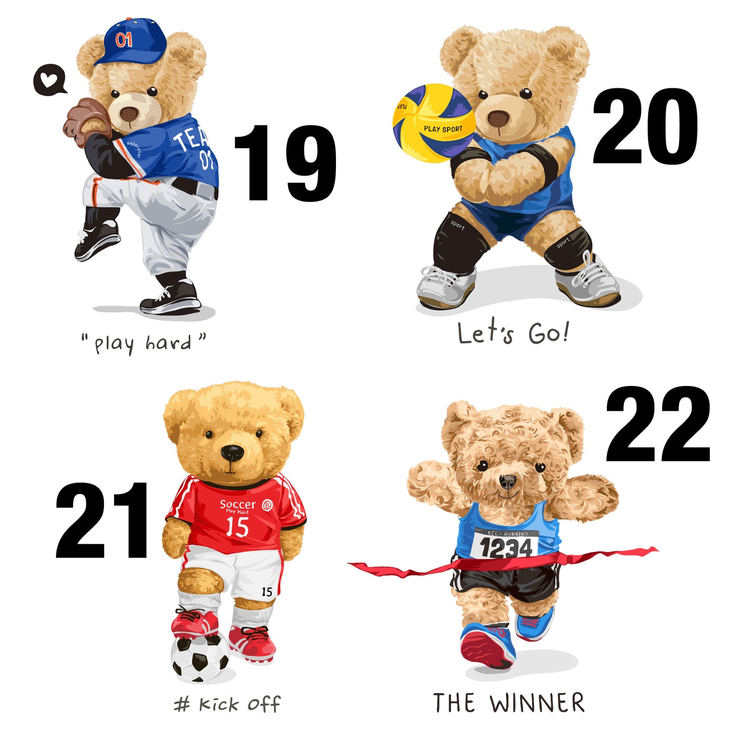 Teddy Bear Plays Sport Unisex T-shirt