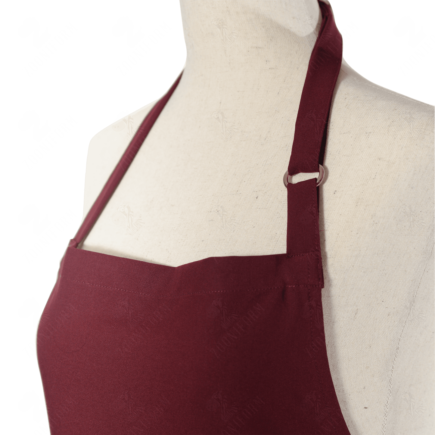 Burgundy Bib Apron Two Pockets