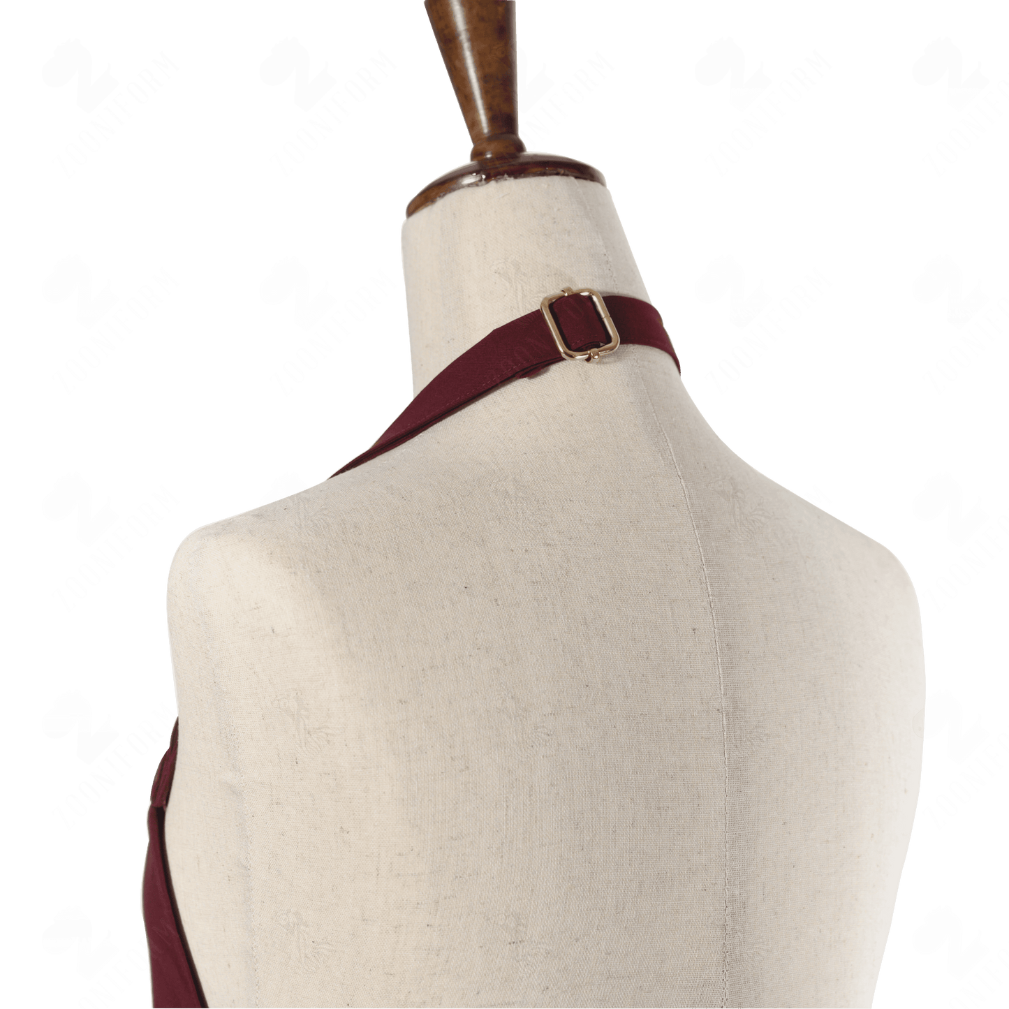 Burgundy Bib Apron Two Pockets