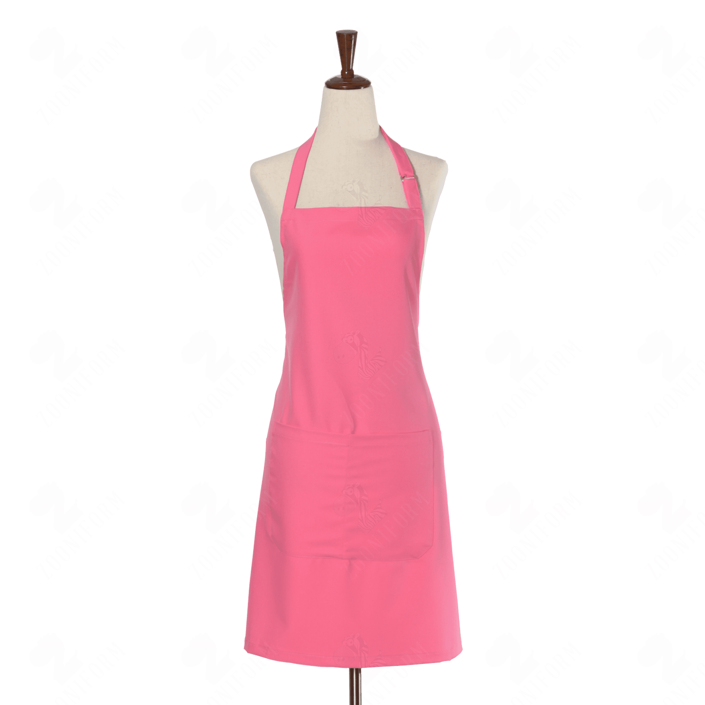 Strawberry Pink Bib Apron Two Pockets