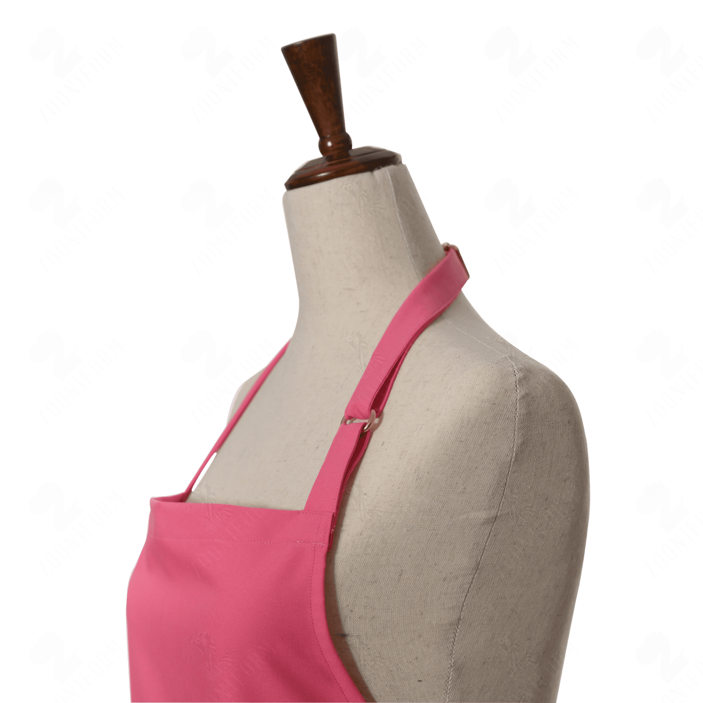 Strawberry Pink Bib Apron Two Pockets