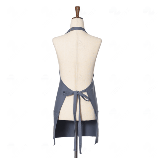 Bib Apron with Three Pockets, Adjustable Neck Strap