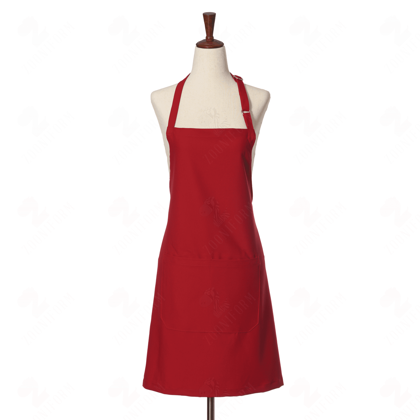 Red Bib Apron Two Pockets