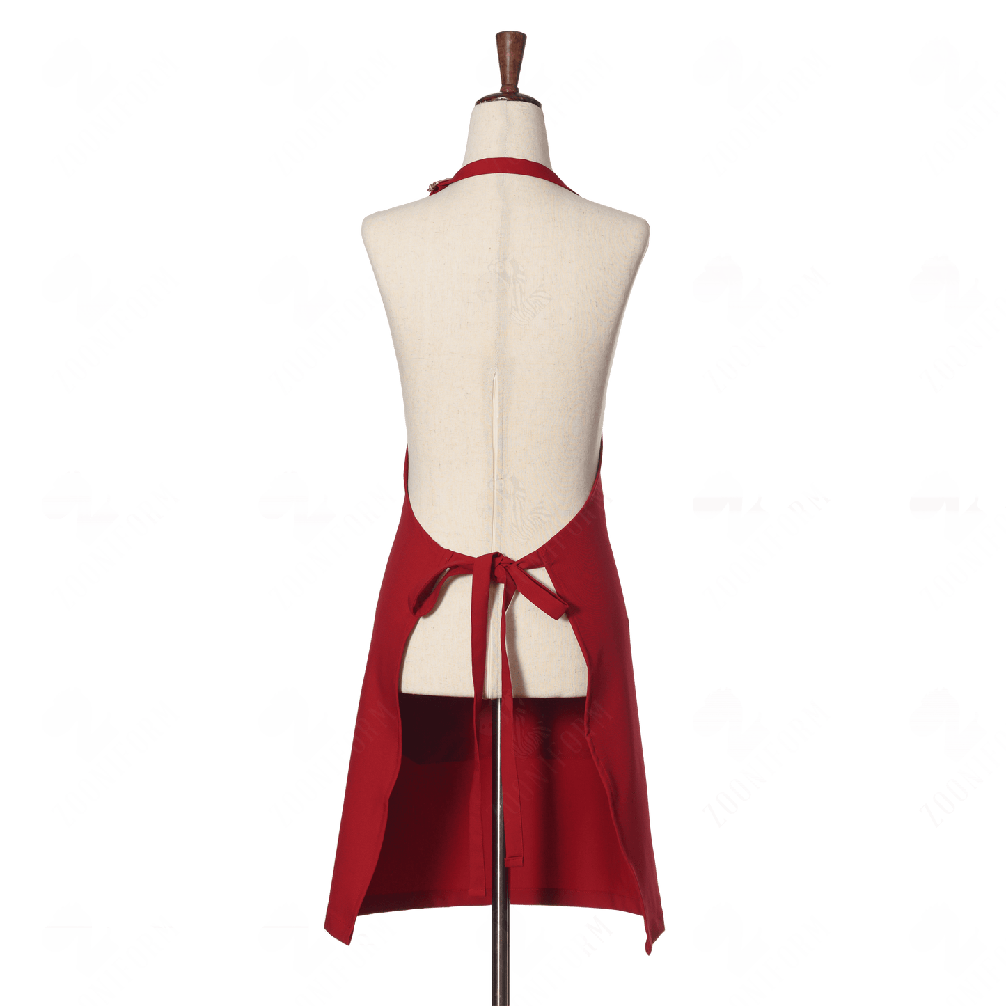 Red Bib Apron Two Pockets