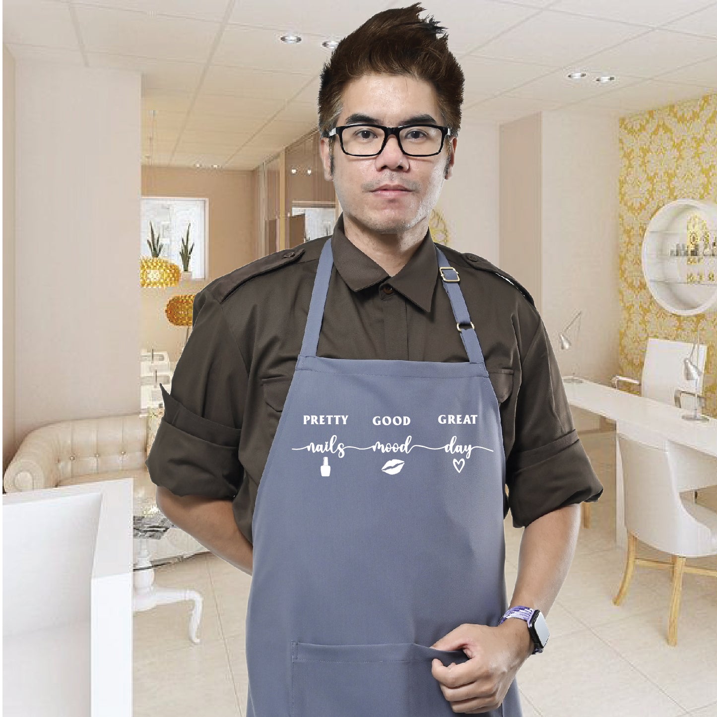 "Nails Mood Day" Apron for Beauty Nail Salon