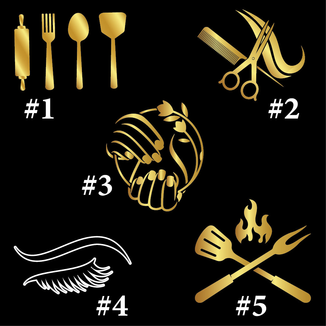 Premium Bib Apron with Gold Metallic Print