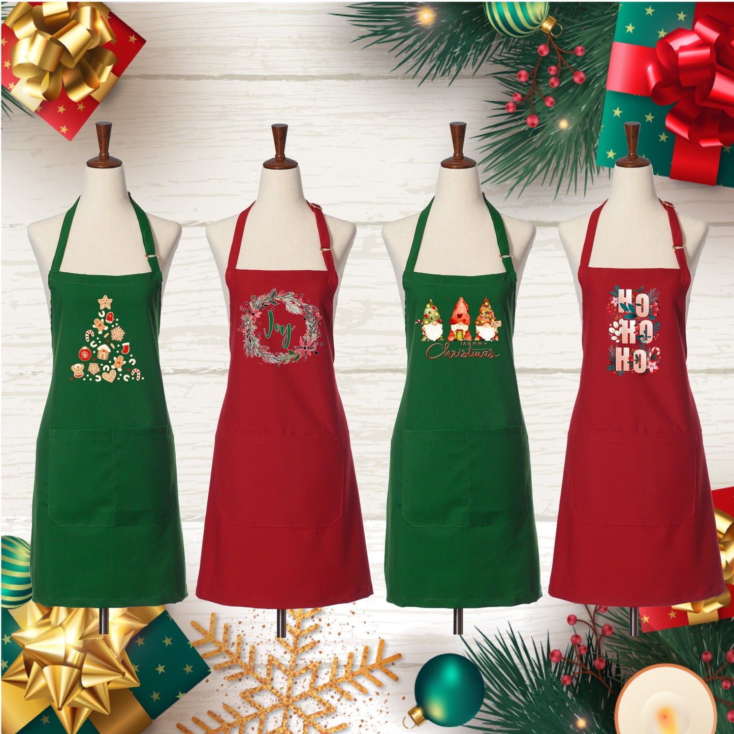 Merry Christmas Bib Apron