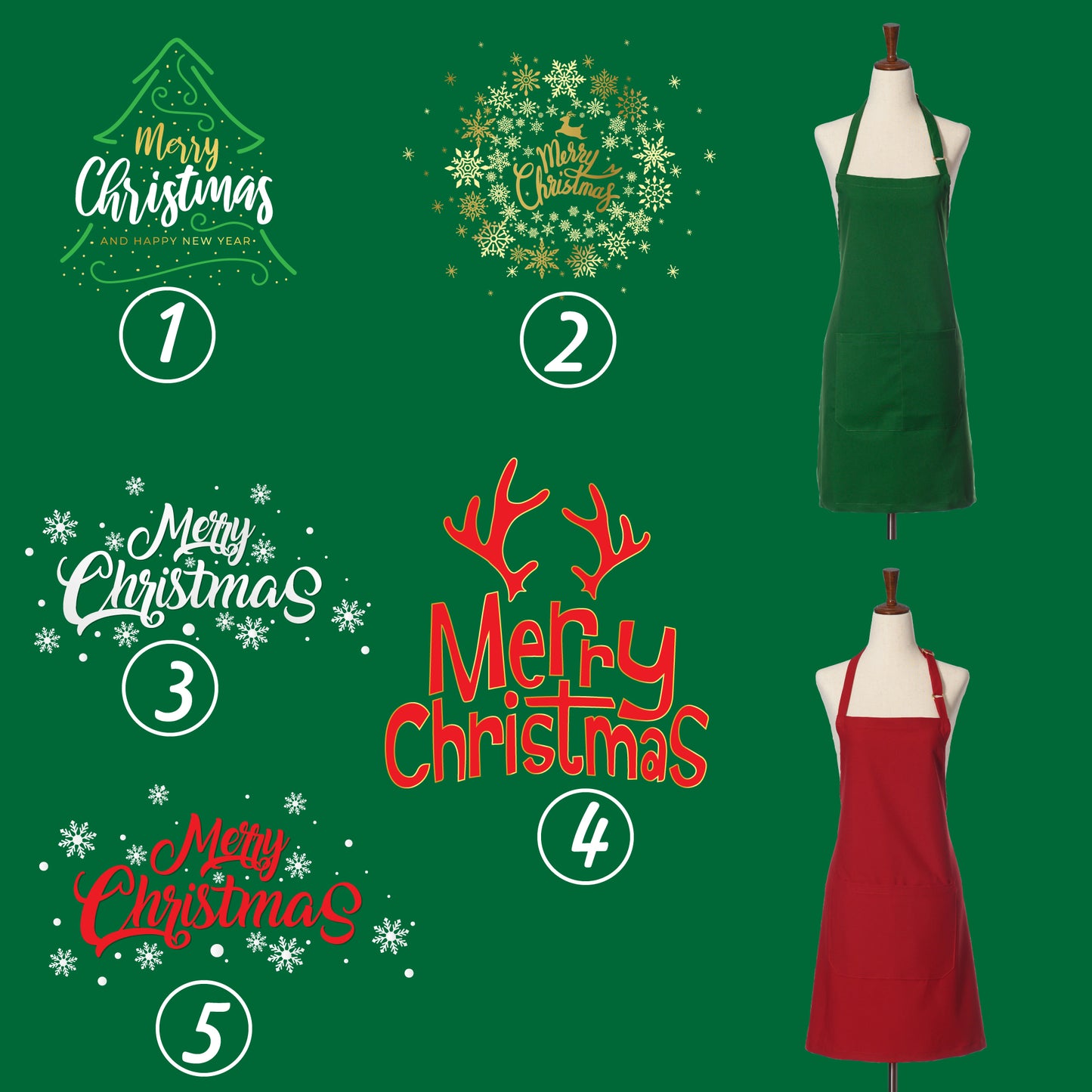 Merry Christmas Bib Apron