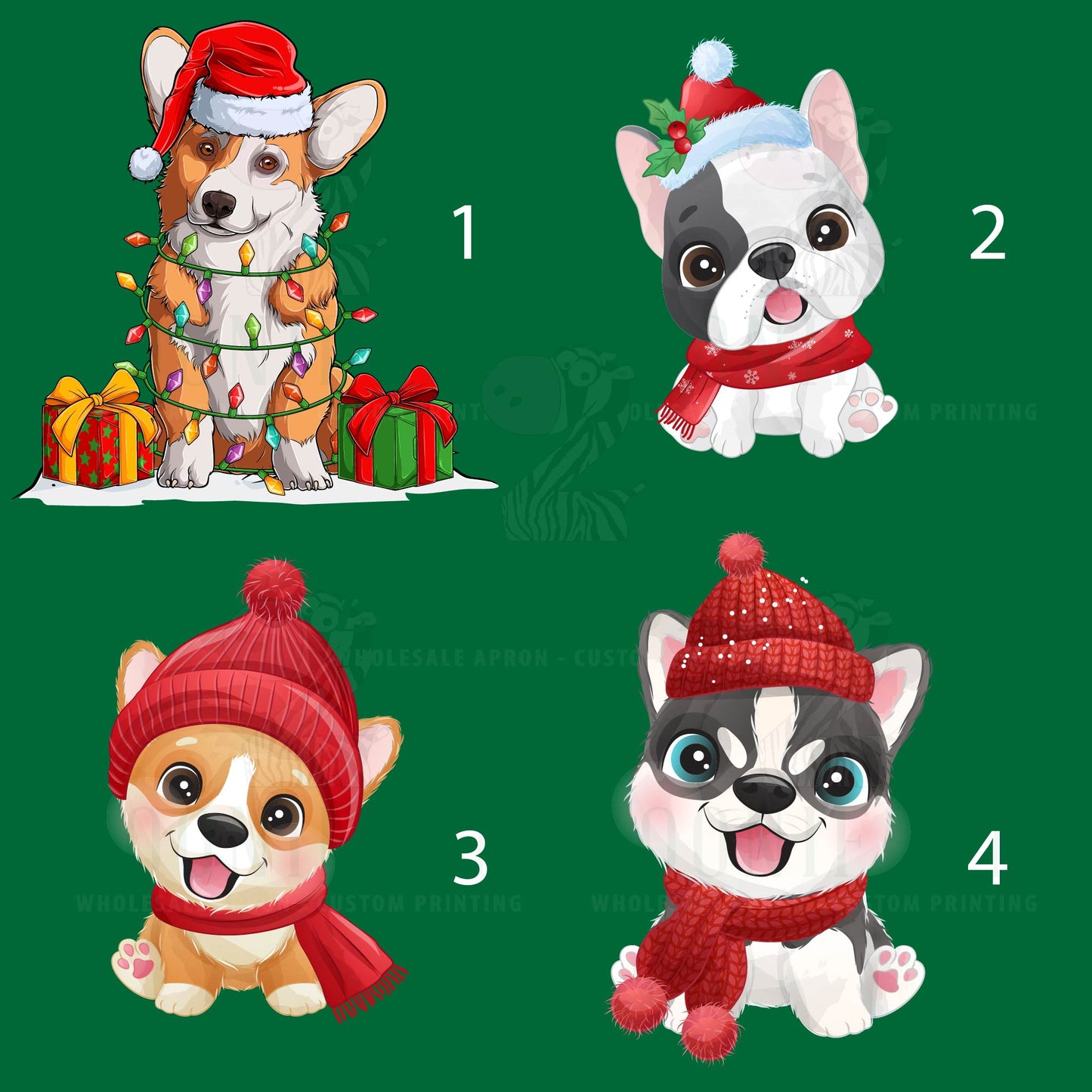 Christmas Apron - Customize your doggie name on apron