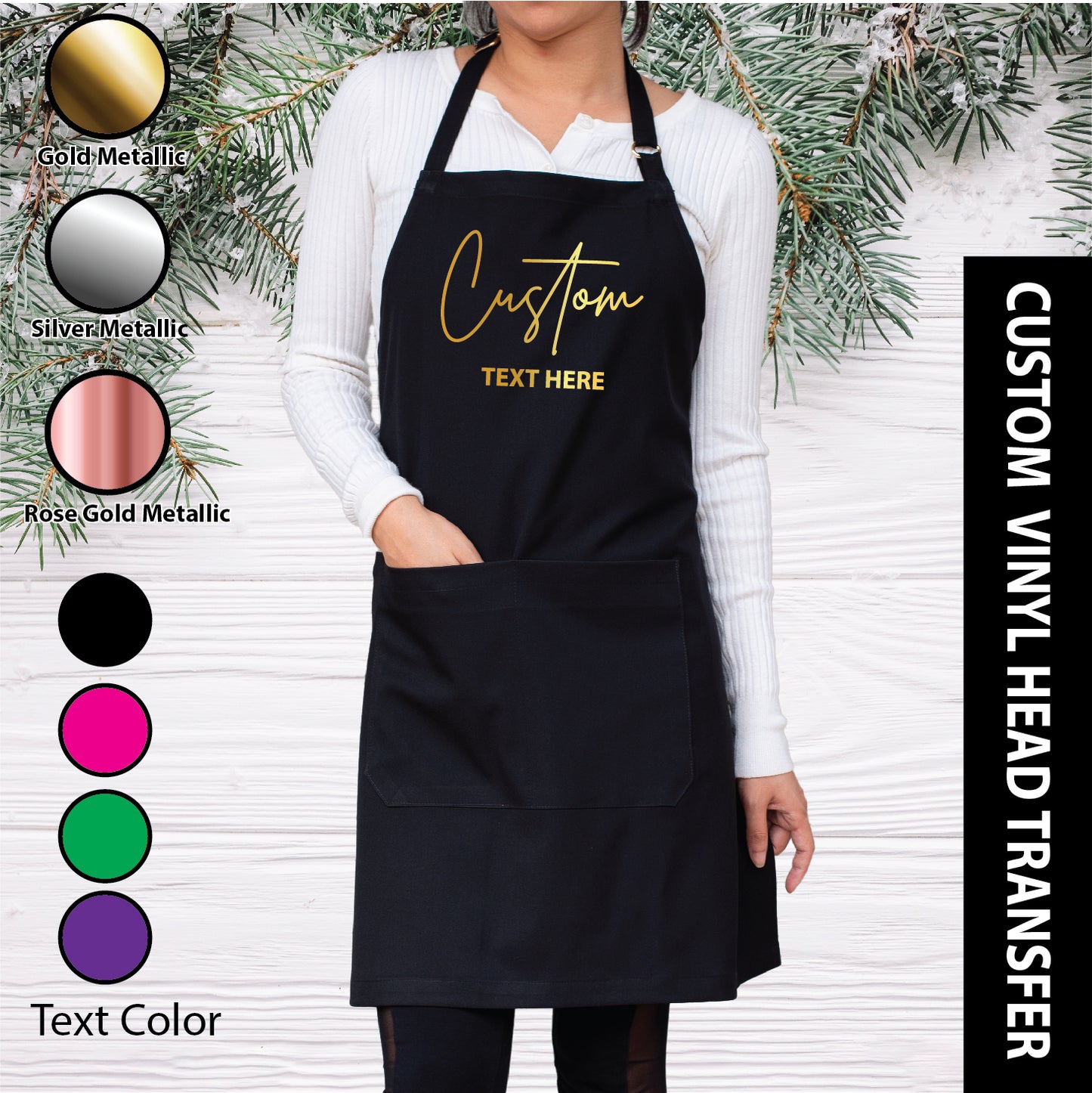 Personalized Text Printing on Bib Apron
