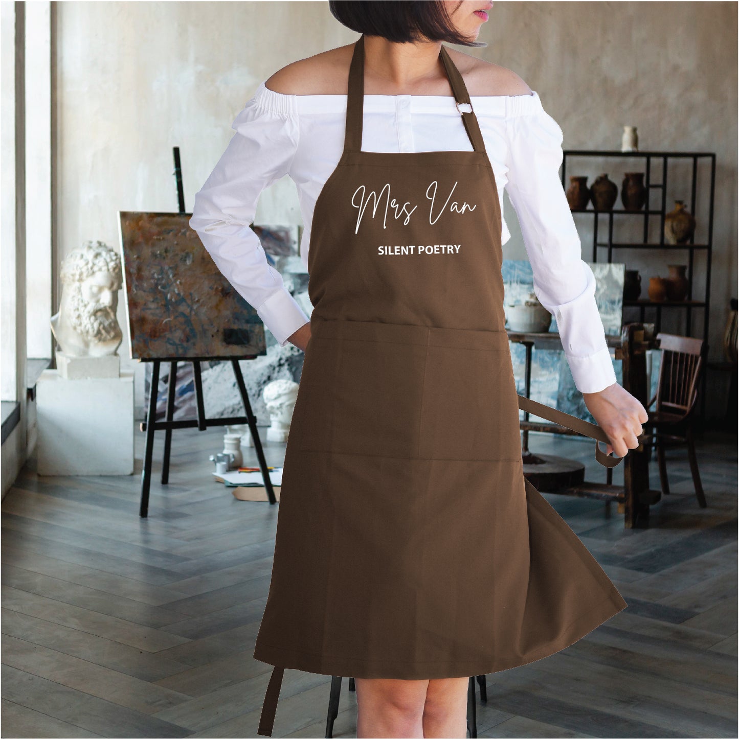 Personalized Text Printing on Bib Apron